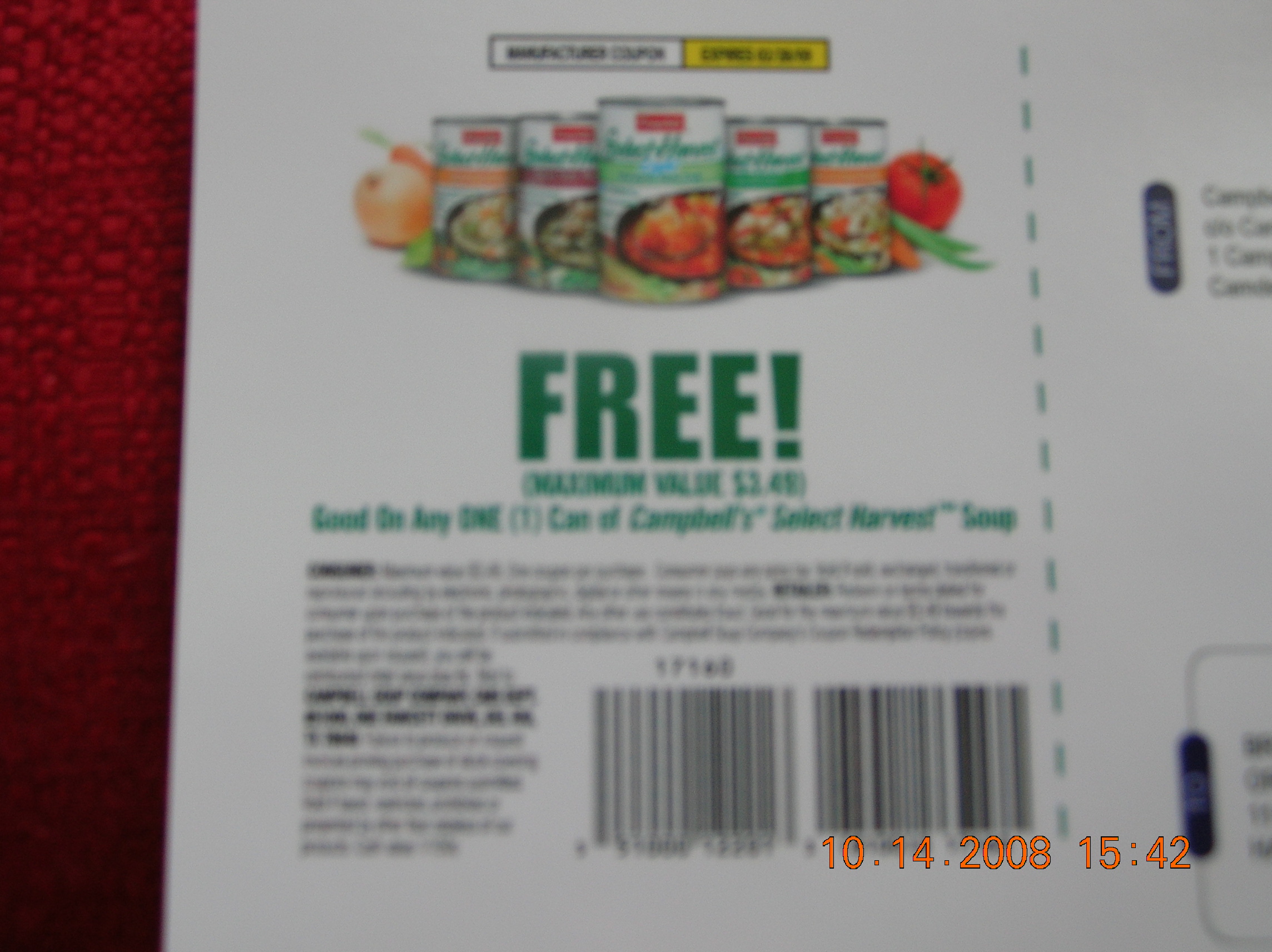 Free Campbell's Select Harvest Soup Coupon