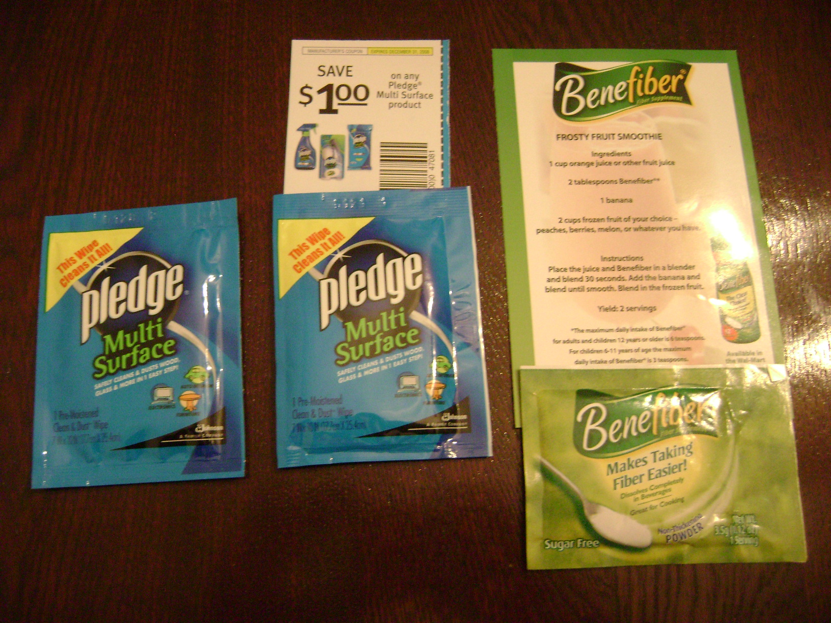 pledge & benefiber w/ recipe