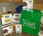 10 boxes of Kashi Chocolate Soft baked Squares, 1 box Banana Chocolate Chip Bars, Honey Sunshine, Cinnamon Harvest Cereal, Tote from Moms Meet